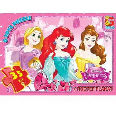 Дитячий пазл "Принцеси дісней" PD90 плакат 35 елементів