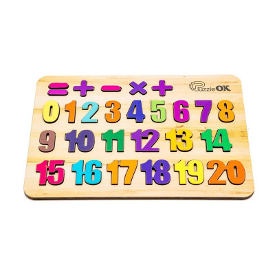 Деревяний пазл-вкладиш "Цифри" Puz-11230 А4 27 елементів