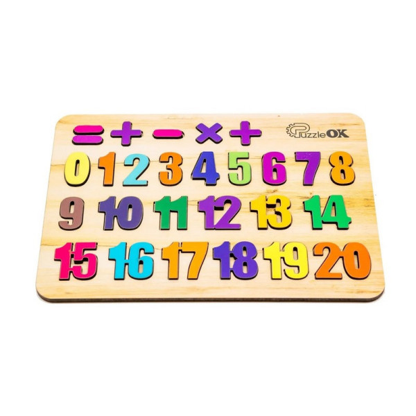 Деревяний пазл-вкладиш "Цифри" Puz-11230 А4 27 елементів