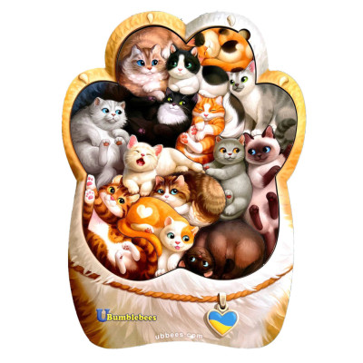 Деревяний пазл-вкладиш "Котики-муркотики" Ubumblebees (ПСФ133) PSF133