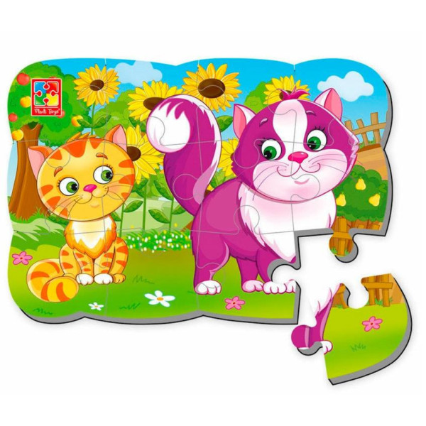 Дитячі пазли на магніті "Котики" А5 VT3205-73 12 елементів