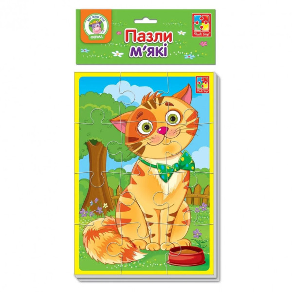 Дитячі мякі пазли "Котик і песик" VT1103-43 формату А5 Дитячі мякі пазли "Котик і песик" VT1103-43 формату А5