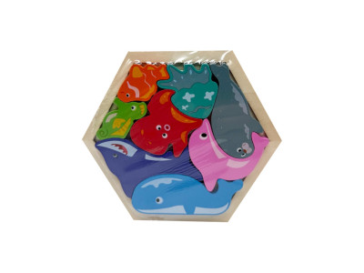 Дитячий дерев’яний пазл вкладиш "Морські тваринки" C9441-3