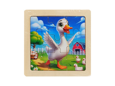Дитячий деревяний пазл-вкладиш "Гусиня" MD 1506-19 9 елементів