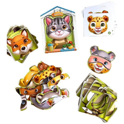 Деревяний пазл-вкладиш "Збери тварин" Ubumblebees (ПСФ134) PSF134 39 деталей