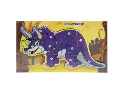 Деревяний пазл-вкладиш "Triceratops" MD 1924-9 10 елементів Деревяний пазл-вкладиш "Triceratops" MD 1924-9 10 елементів