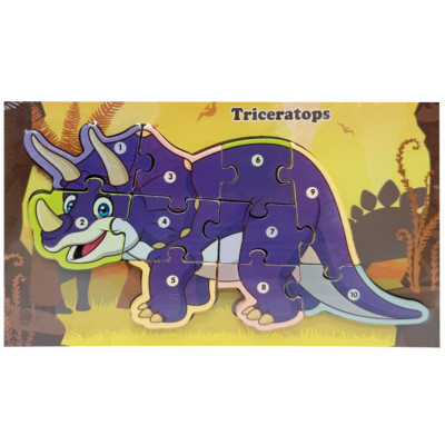 Дерев'яний пазл-вкладиш "Triceratops" MD 1924-9 10 елементів