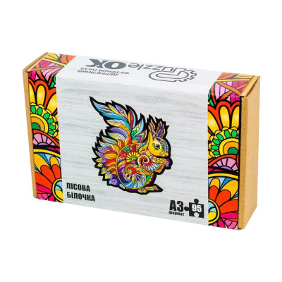 Фігурний деревяний пазл "Лісова білочка" PuzA3-00728 95 деталей