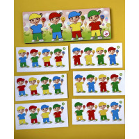 Дерев'яний пазл-сортер "Хлопчики з пончиками" Ubumblebees (ПСФ100) PSF100, 12 деталей та 12 карток