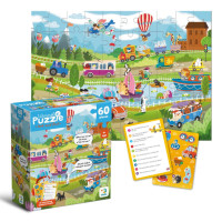 Дитячий віммельпазл "Диво-транспорт" 300660 60 елементів Дитячий віммельпазл "Диво-транспорт" 300660 60 елементів