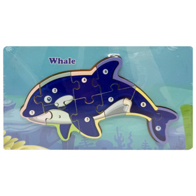 Деревяний пазл-вкладиш "Whale" Bambi MD 1924-1 9 елементів