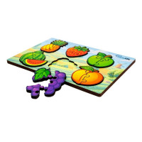 Деревяний пазл-вкладиш "Розумний світ: Веселі фрукти" Puz-88749 А5 18 елементів