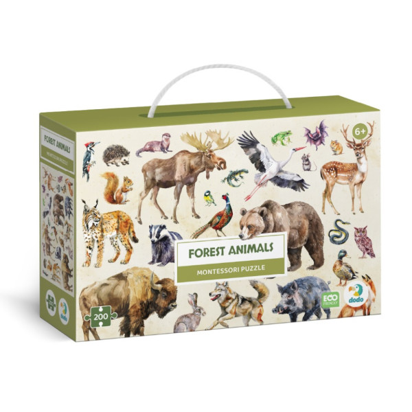 Дитячий пазл Монтессорі "Лісові тварини" 300629 200 елементів