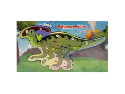 Деревяний пазл-вкладиш "Parasaurolophus" MD 1924-10 9 елементів