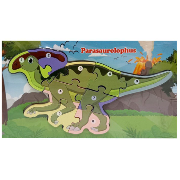 Деревяний пазл-вкладиш "Parasaurolophus" MD 1924-10 9 елементів
