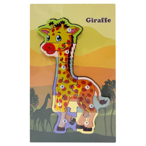 Деревяний пазл-вкладиш "Giraffe" Bambi MD 1924-12 9 елементів