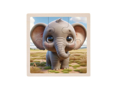 Дитячий дерев'яний пазл-вкладиш "Слоненя" MD 1509-11 6 елементів 98 х 98 х 04 см Дитячий дерев'яний пазл-вкладиш "Слоненя" MD 1509-11 6 елементів 98 х 98 х 04 см
