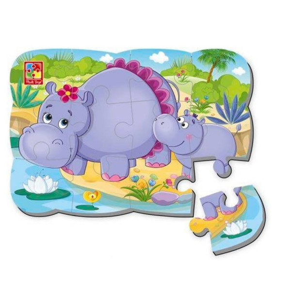 Дитячі пазли на магніті "Бегемотики" А5 VT3205-76 12 елементів