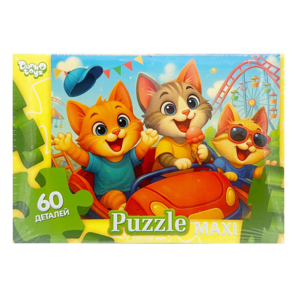 Дитячі пазли-максі "Котики в парку розваг" Mx60-12-12 60 елементів