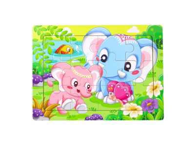 Дитячий деревяний пазл-вкладиш "Слоненята" MD 1343-20 12 елементів