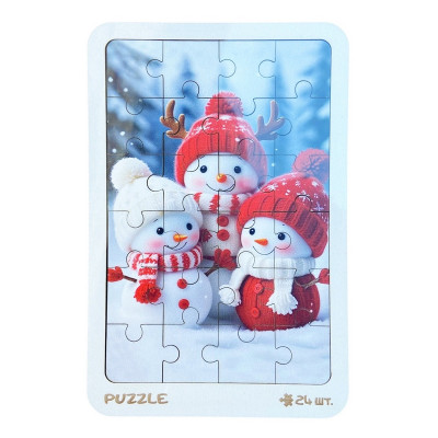 Новорічний пазл-вкладиш "Сніговички" 3240-19-001 16х22 см 200 днів