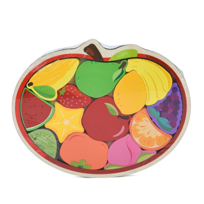 Дитячий деревяний пазл-вкладиш "Фрукти" MD 1500-6