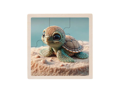 Дитячий дерев'яний пазл-вкладиш "Черепашка" MD 1509-28 6 елементів 98 х 98 х 04 см Дитячий дерев'яний пазл-вкладиш "Черепашка" MD 1509-28 6 елементів 98 х 98 х 04 см