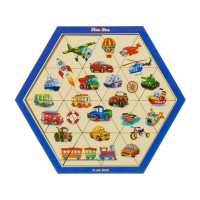 Дерев'яний пазл-головоломка "Транспорт" Ubumblebees (ПСФ024) PSF024 шестикутник
