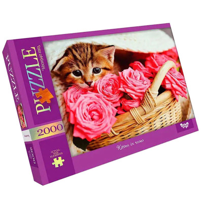 Пазл "Котик у трояндах" Danko Toys C2000-01-05 2000 ел.