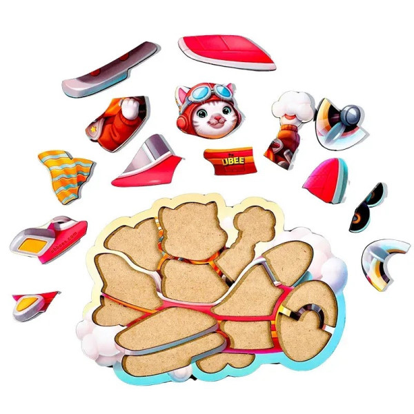 Деревяний контурний пазл "Котик пілот" (ПСД281) PSD281