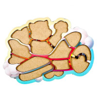 Деревяний контурний пазл "Котик пілот" (ПСД281) PSD281