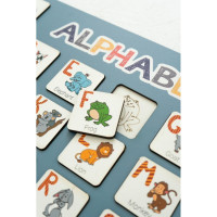 Деревяна абетка-вкладиш англійська "ALPHABET" 3240-03-002 синя 29х39 см
