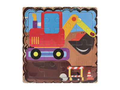 Деревяний пазл-вкладиш Екскаватор 73260-7 16 деталей