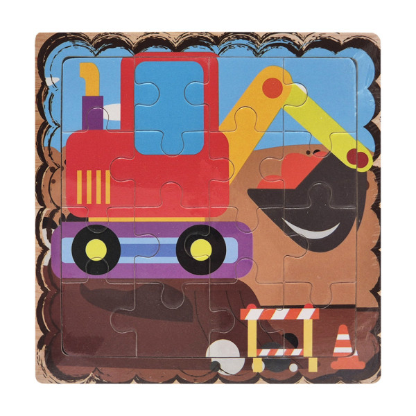 Деревяний пазл-вкладиш Екскаватор 73260-7 16 деталей