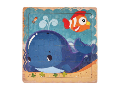 Деревяний пазл-вкладиш Рибка та кит 73260-17 16 деталей