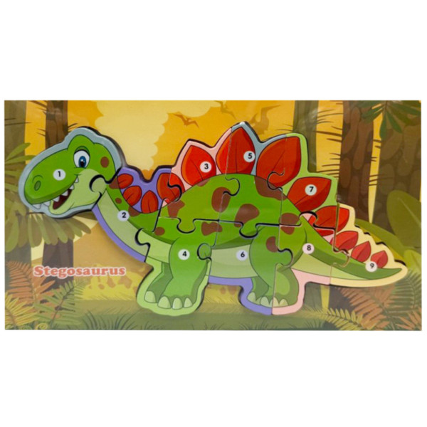 Дерев'яний пазл-вкладиш "Stegosaurus" MD 1924-3 9 елементів