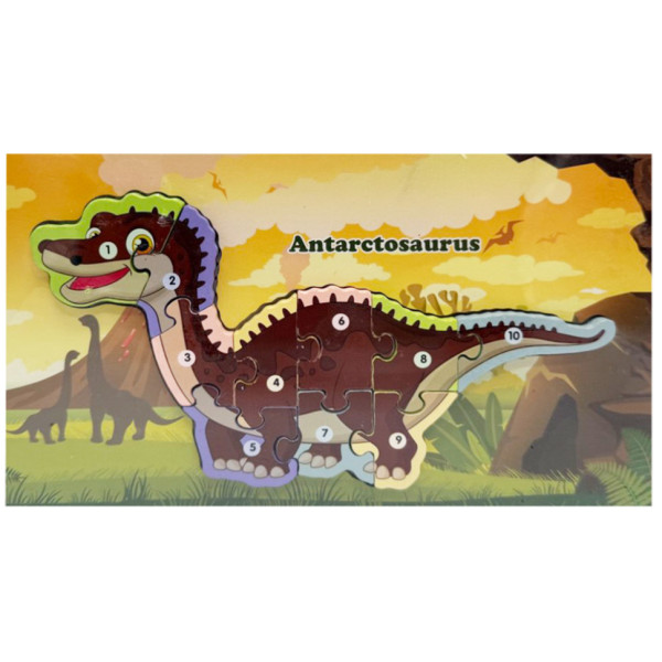 Деревяний пазл-вкладиш "Antarctosaurus" Bambi MD 1924-4 10 елементів