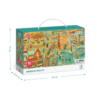 Дитячий пазл обсерваційний "Зима в містечку" DoDo 300352 80 деталей