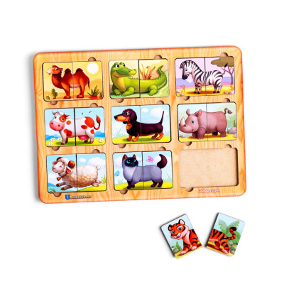 Деревяний пазл-сортер "Дивовижні звірятка" Ubumblebees (ПСД162) PSD162 9 тваринок