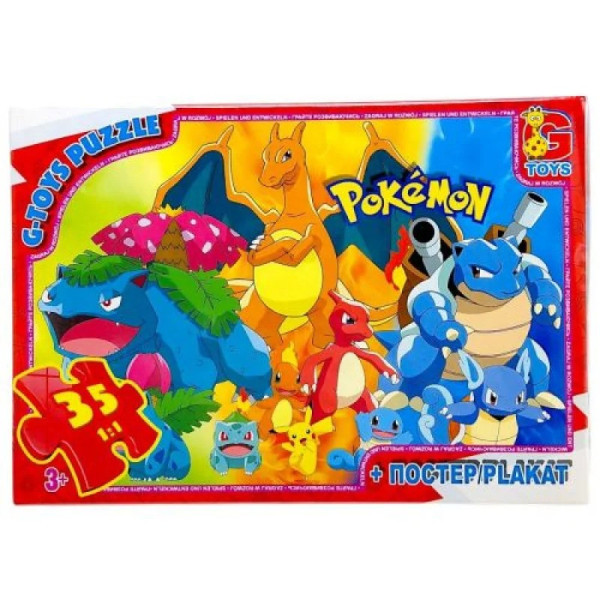 Дитячий пазл "Покемони" PM02 постер 35 елементів Дитячий пазл "Покемони" PM02 постер 35 елементів