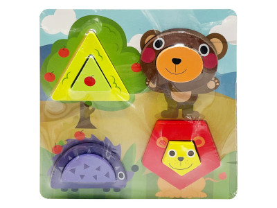 Дитячий дерев'яний пазл-вкладиш 3D "Африканські Тварини" C15057-2