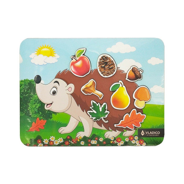 Деревяний пазл-вкладиш "Їжачок" 3240-05-007 34х25 см 8 елементів