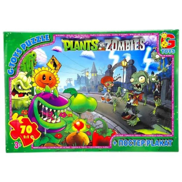 Дитячий пазл "Рослини проти Зомбі" PVZ03 постер 70 елементів Дитячий пазл "Рослини проти Зомбі" PVZ03 постер 70 елементів