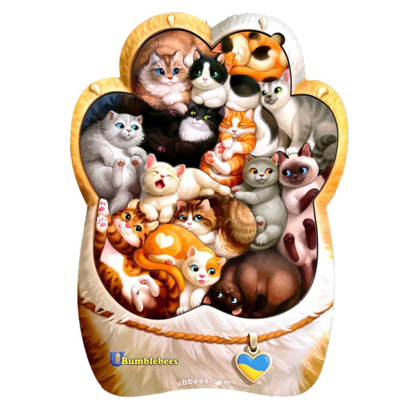 Деревяний пазл-вкладиш "Котики-муркотики" Ubumblebees (ПСФ133) PSF133