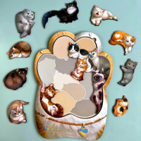 Деревяний пазл-вкладиш "Котики-муркотики" Ubumblebees (ПСФ133) PSF133