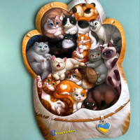 Деревяний пазл-вкладиш "Котики-муркотики" Ubumblebees (ПСФ133) PSF133
