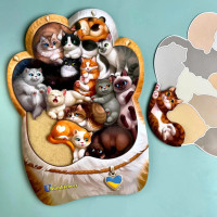 Деревяний пазл-вкладиш "Котики-муркотики" Ubumblebees (ПСФ133) PSF133