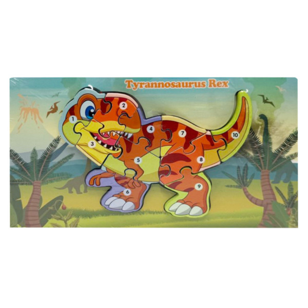 Деревяний пазл-вкладиш "Tyrannosaurus Rex" Bambi MD 1924-5 10 елементів