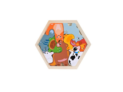Дитячий дерев’яний пазл вкладиш "Тваринки" C9441-7