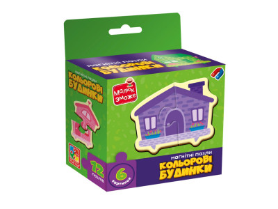 Дитячі магнітні пазли "Кольорові будинки" VT1733-03 6 картинок